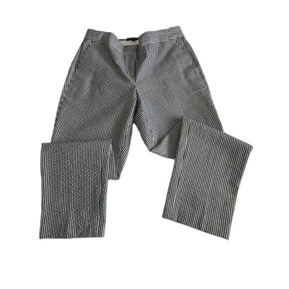 Ann Taylor Women's 4 White & Blue Strips Kate Fit Modern Boot Cut Cotton Pants - Picture 6 of 15